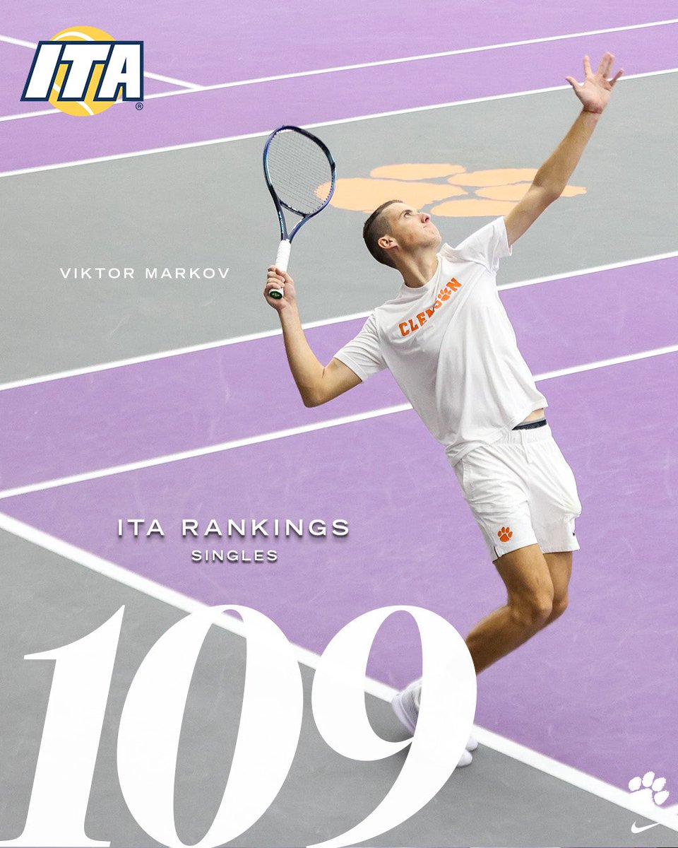 ClemsonMTennis's tweet image. The Tigers took over the final ITA rankings of the season 👏
2️⃣ ranked doubles teams and 2️⃣ ranked individuals!