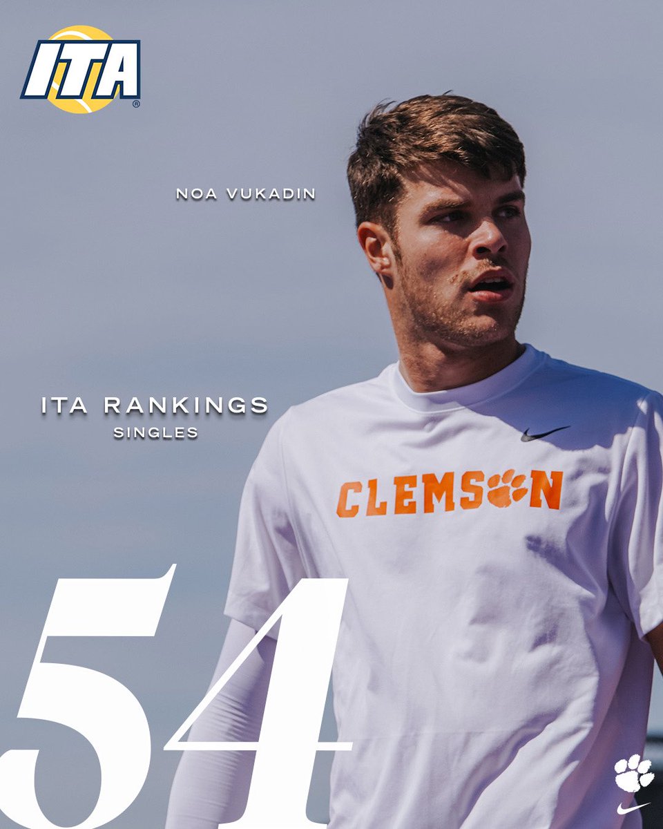 ClemsonMTennis's tweet image. The Tigers took over the final ITA rankings of the season 👏
2️⃣ ranked doubles teams and 2️⃣ ranked individuals!