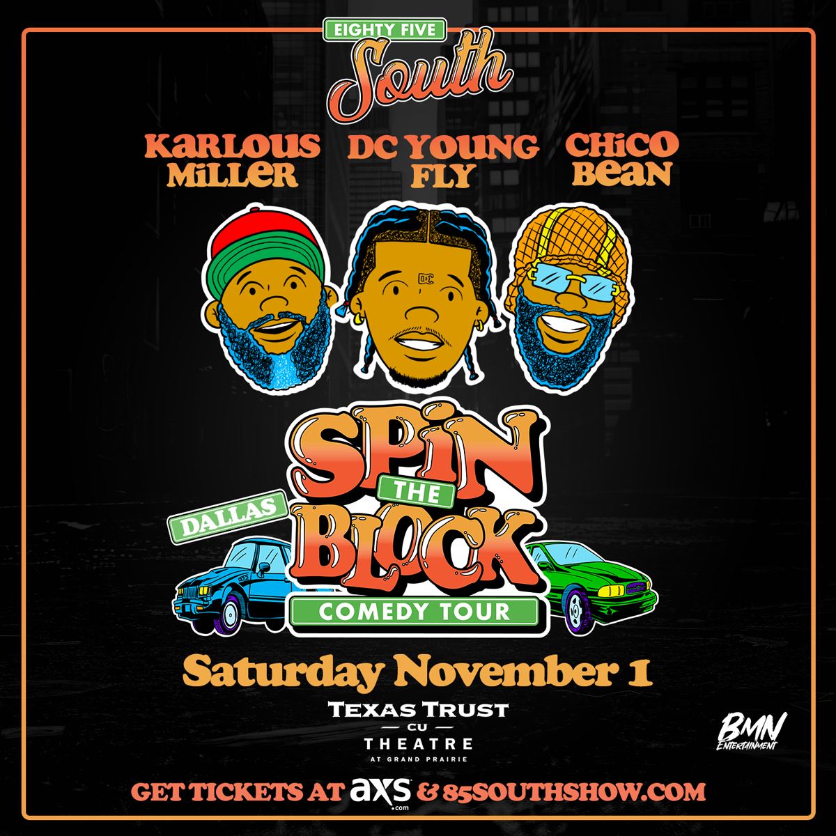 JUST ANNOUNCED: 85 South Show is coming to GRAND PRAIRIE November 1! Don't miss this show at @txtcutheatre , tickets on sale Friday at 10am.