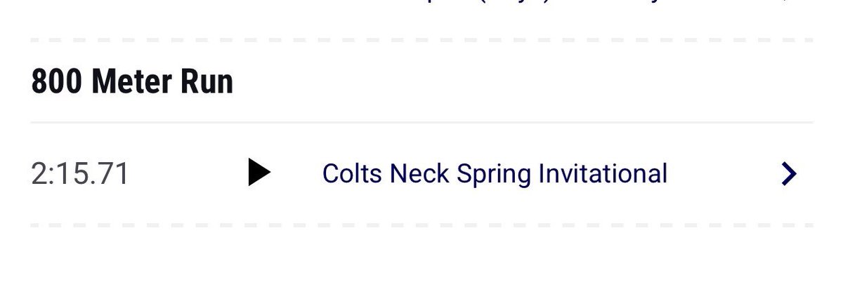 A lot of progression from this year’s spring track season
Start of the season stats
400m: 54.3
800m: 2:14
End of season stats
400m:51.3
800m: 2:05