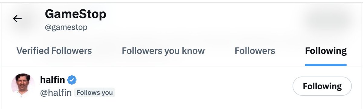 JUST IN: GameStop is now following Bitcoin legend Hal Finney on 𝕏 👀