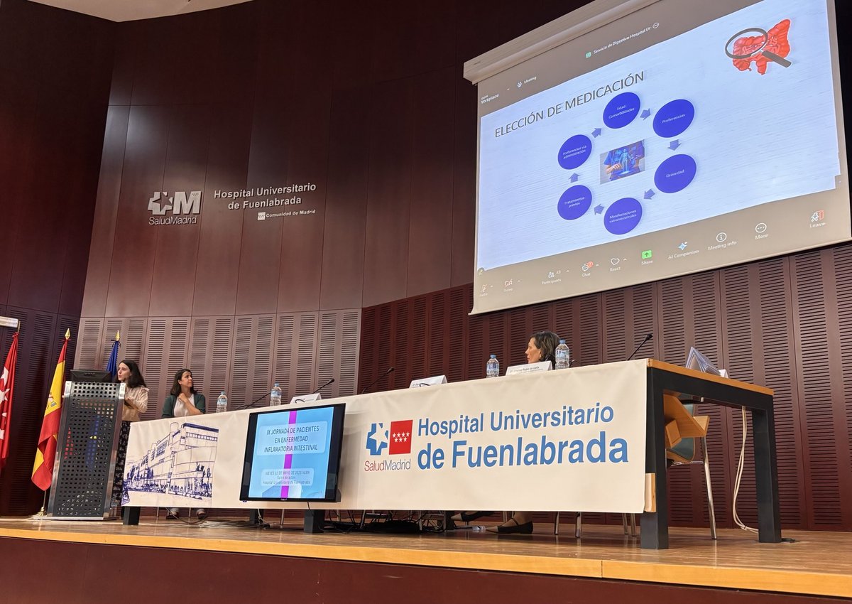Las Dras ⁦<a href="/CRubindecelix/">Cristina Rubín de Célix</a>⁩ y Alicia Granja nos cuentan los nuevos tratamientos en la EII. IX jornada pacientes EII organizadas por ⁦<a href="/EiiFuenlabrada/">EIIFuenlabrada</a>⁩ y ⁦<a href="/DigestivoHufa/">Digestivo HU Fundación Alcorcón</a>⁩