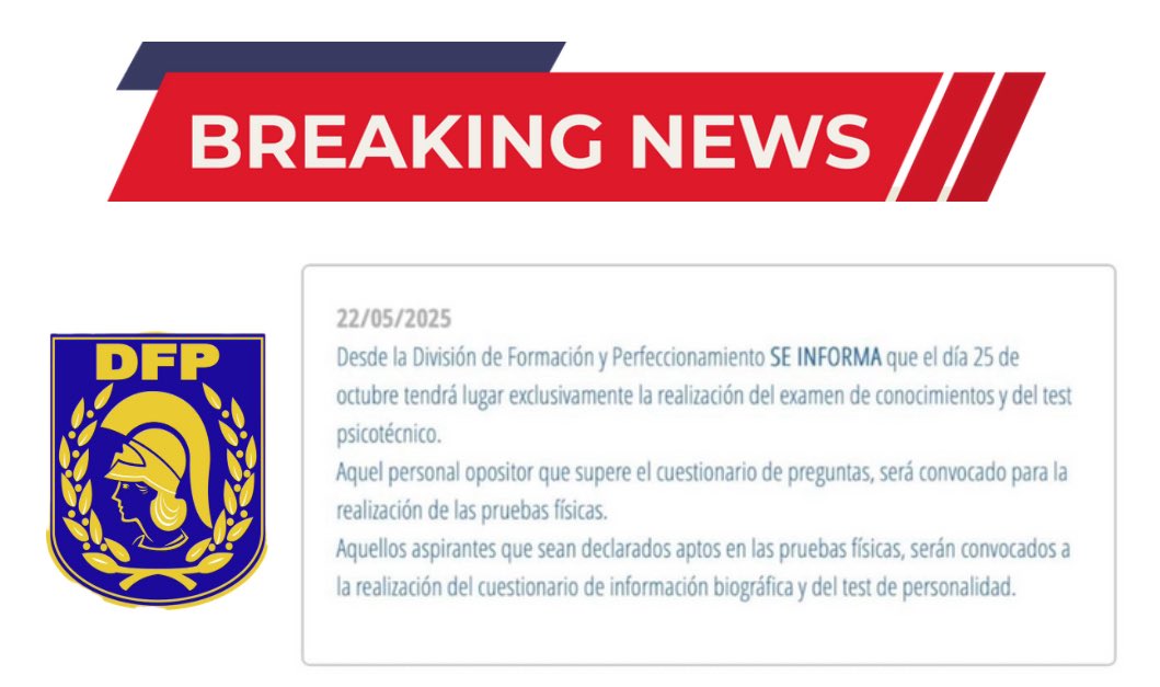 🚨PROCESOS SELECTIVOS EB

▶️ La DFP matiza que el examen del 25/10/25 de ingreso a EB será solo de las pruebas de:

📚CONOCIMIENTO 

⚙️PSICOTÉCNICOS