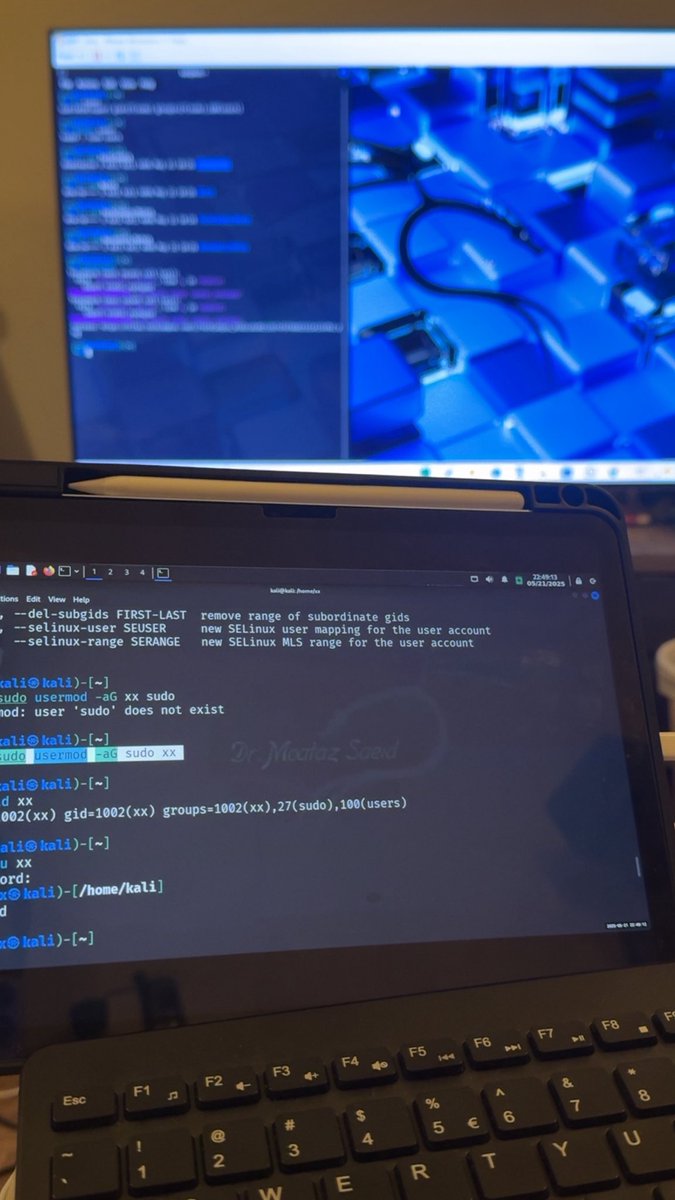 K5Sx's tweet image. اليوم الرابع في #CyberBootcamp مع @techcampuscom كان مليان شغف وتطبيق عملي 🔥
تعلمت:
🔸 إنشاء مستخدم جديد وتعديله
🔸 التعامل مع الصلاحيات
🔸 إنشاء مجلدات ونسخ الملفات بينها
كل يوم أتعلم مهارات جديدة في #لينكس تزيد حماسي لليوم اللي بعده 💻
#TechCampus #أمن_سيبراني