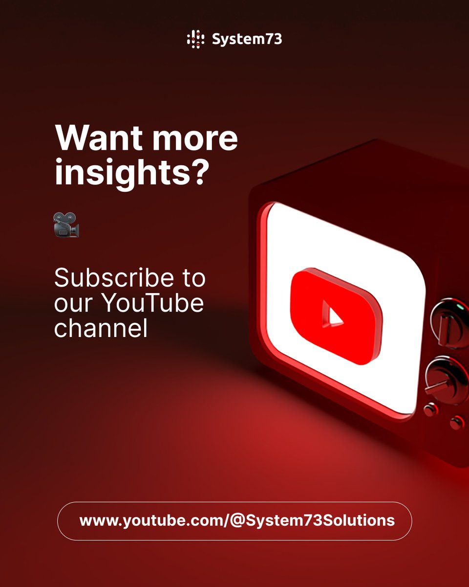 🎥 Subscribe to our YouTube channel, where we break down the latest trends, technologies, and strategies shaping the digital media landscape.
 👉 Don’t miss out—hit subscribe and stay ahead.
youtube.com/@System73Solut…