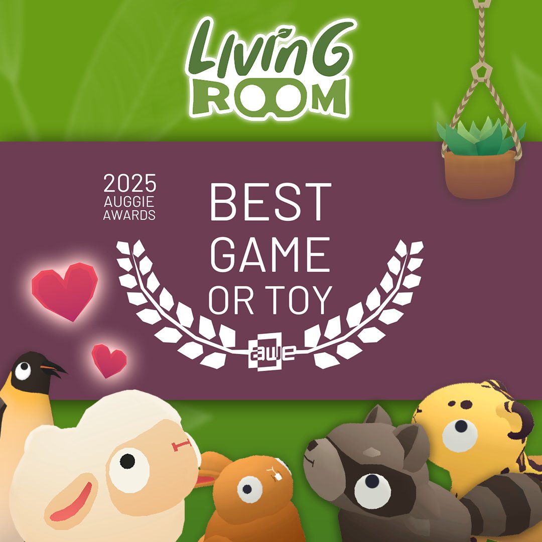Living Room is a FINALIST at the #AuggieAwards 😻

We’re in the running for Best Game or Toy and can’t thank you all enough for voting ❤️ 🌱

The judges will vote for the winners on June 11 👀 So stay tuned!