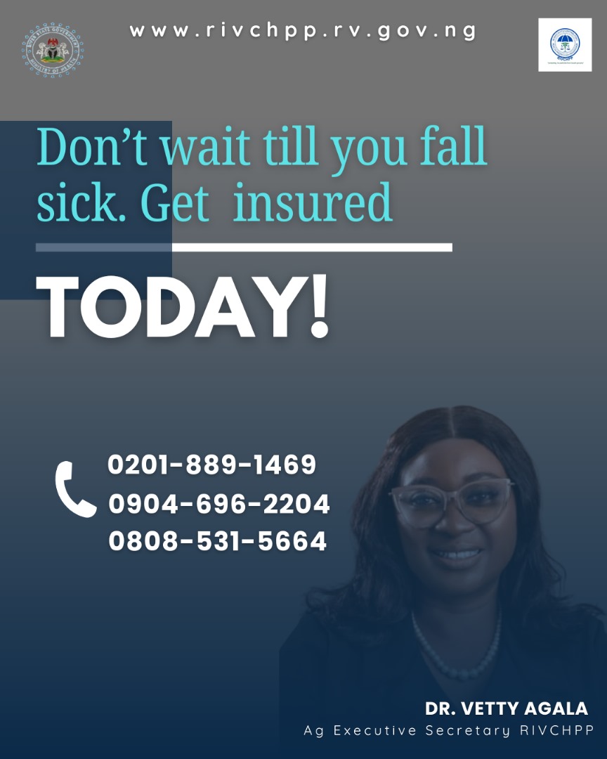RVCHPP's tweet image. Rivers people, your health matters! 🏥💙 Enroll in RIVCHPP today to access affordable, quality care across 300+ facilities. Doctor visits, meds, maternity & more—covered! Visit rivchpp.org or your nearest center. #Health4AllRivers #RIVCHPP