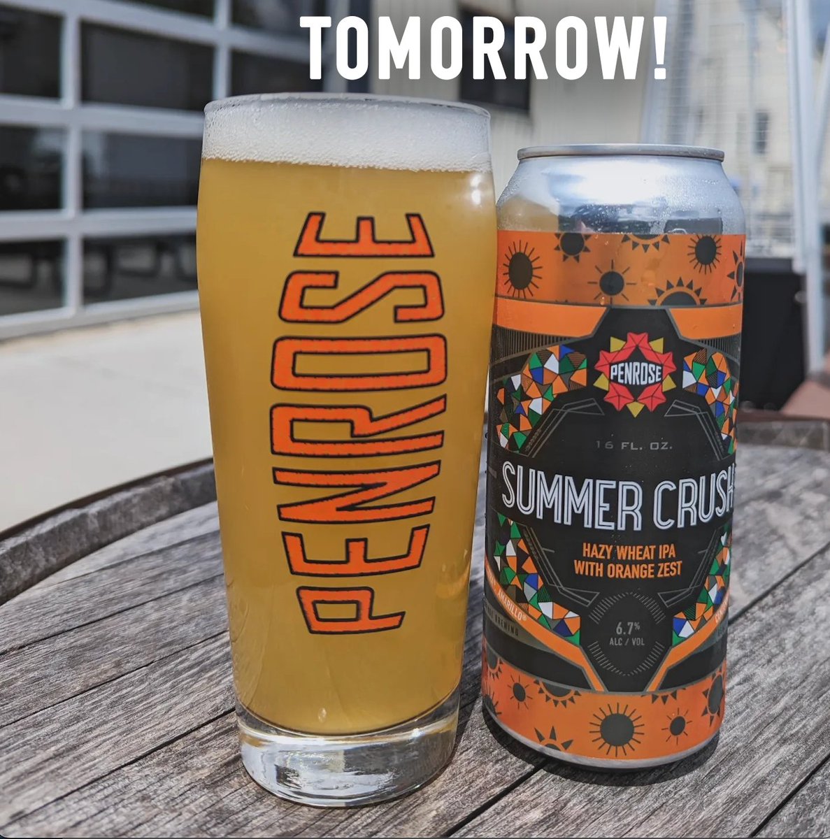 So close we can taste it! TOMORROW, Summer Crush returns to the taproom!
Cross the classic Hazy IPA with the go to Wheat beer style and you’ve found your new summer crush. A true hybrid of styles bringing the juiciest citrus aromas with the smoothest wheat finish.

#Penrose