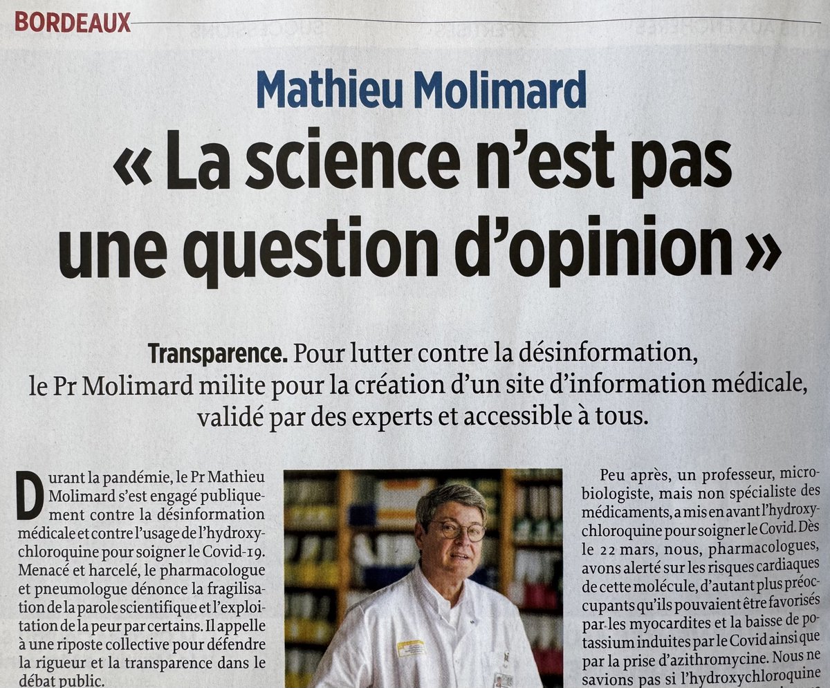 Pr Mathieu Molimard (@mathieumolimard) on Twitter photo 🙏 <a href="/PeifferVal/">Valérie Peiffer</a> pour son interview parue dans l’édition bordelaise du <a href="/LePoint/">Le Point</a>,
en lien avec une tribune à paraître : un plaidoyer en faveur d’un portail intégré d'information et de formation en santé fiable et accessible en réponse à la désinformation
<a href="/yannickneuder/">Dr. Yannick Neuder</a> <a href="/LiseAlter/">Lise Alter</a> 🙏 <a href="/PeifferVal/">Valérie Peiffer</a> pour son interview parue dans l’édition bordelaise du <a href="/LePoint/">Le Point</a>,
en lien avec une tribune à paraître : un plaidoyer en faveur d’un portail intégré d'information et de formation en santé fiable et accessible en réponse à la désinformation
<a href="/yannickneuder/">Dr. Yannick Neuder</a> <a href="/LiseAlter/">Lise Alter</a>