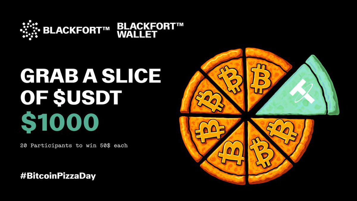 🍕 Bitcoin Pizza Day $1000 Giveaway! 🍕
14 years ago, 10 000 BTC bought 2 pizzas.
Today we’re buying yours—and airdropping the cost in $USDT!

How to enter:
1️⃣ Like, repost &amp; follow @BlackfortWallet + <a href="/BlackFortBXN/">BlackFort</a>
2️⃣ Drop a 🍕 + your BlackFort Wallet address in comments
3️⃣ Tag a