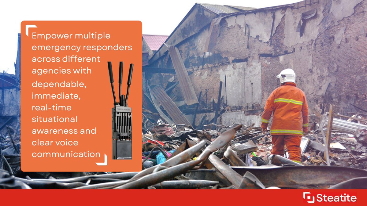 Steatite's tweet image. Empower multiple emergency responders across different agencies with dependable, immediate real-time situational awareness and clear voice communication – find out more: steatite-communications.co.uk/applications/e…

#EmergencyResponder #EmergencyCrew #CriticalCommunications #TacticalRadio