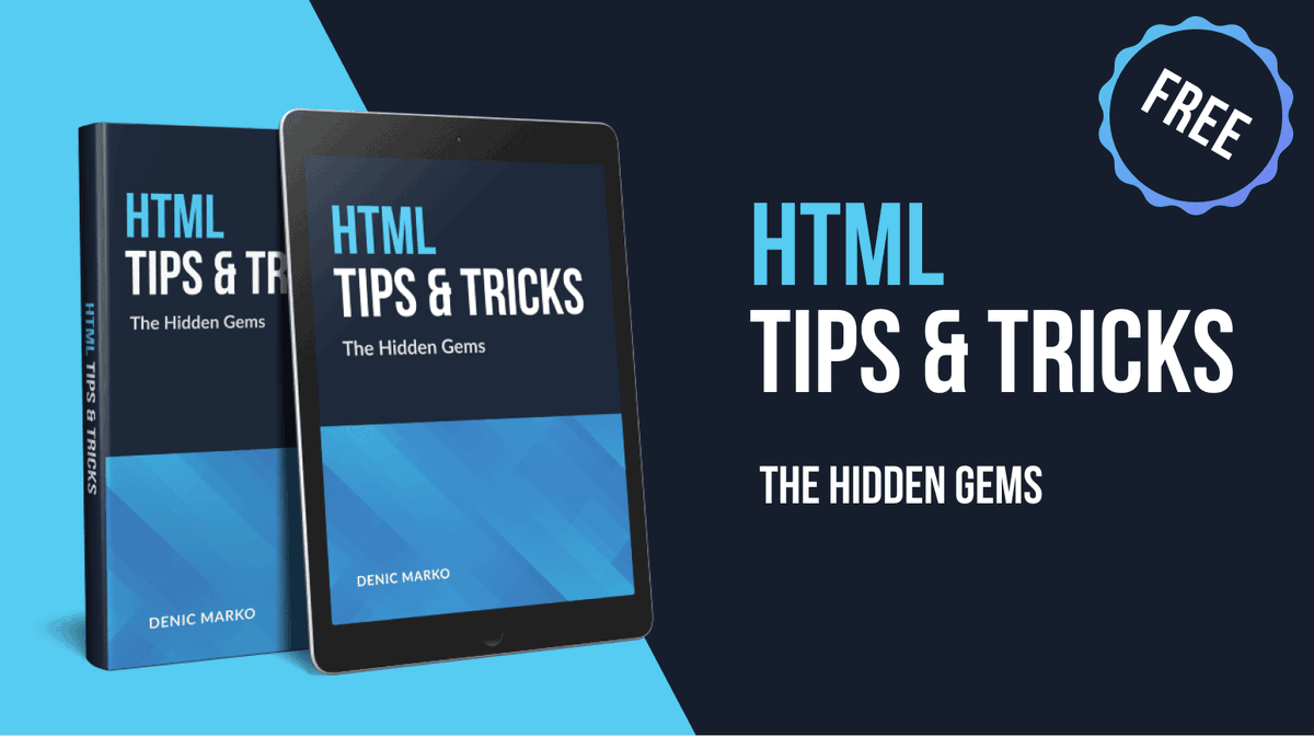 denicmarko's tweet image. The Web Development journey starts with HTML.
I prepared this FREE 50-page eBook to help you get started!
Get it here โ markodenic.tech/html-ebook