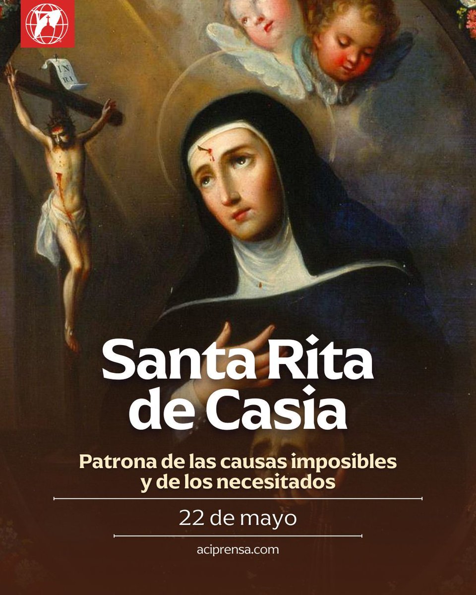 Cada 22 de mayo la Iglesia Católica celebra a una de las santas más queridas y populares de todos los tiempos: Santa Rita de Casia. 

Su nombre de pila fue “Margherita”, de donde probablemente viene el sobrenombre ‘Rita’, como forma abreviada y afectuosa de llamarla. Sea este o