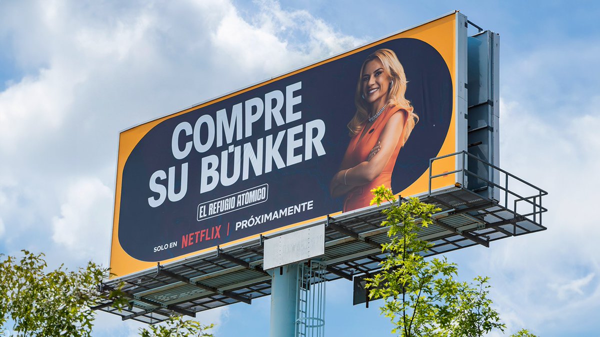 NetflixES's tweet photo. Mira hacia arriba y verás el anuncio de Kimera. Mira 275 metros hacia abajo, y les encontrarás. #ElRefugioAtómico próximamente en Netflix. https://t.co/JvjpssdYA6