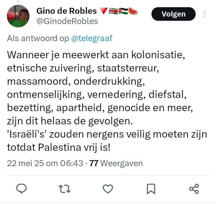 De geesten worden langzaam rijp gemaakt voor geweld tegen Joden en zionisten. Door manipulatief gebruik van definities en het continue herhalen daarvan wordt een klimaat geschapen dat geweld rechtvaardigt - waarbij dan opeens wél elke 'Israeli' over één kam mag worden geschoren.