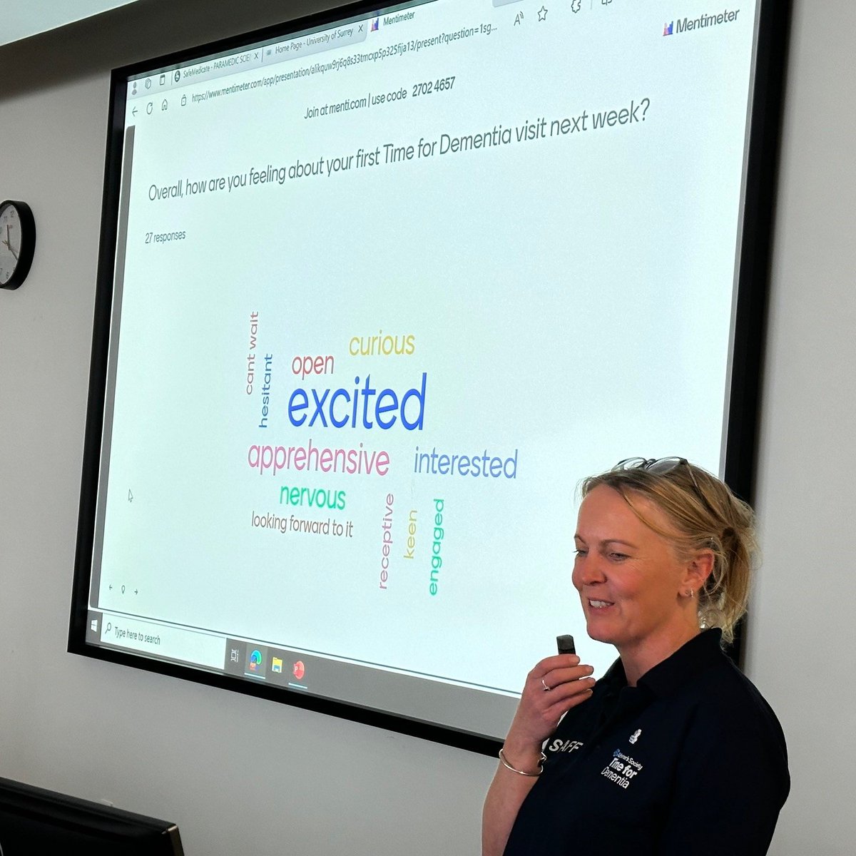Time4Dementia's tweet image. Our Officer Philippa recently with @UniOfSurrey #students