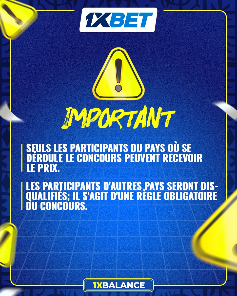 1xbet_td's tweet photo. 🎉 Journée de l’Afrique avec #1xBet : gagne 3 codes promo de 15 000 XAF !

✅ Suis-nous
📝 Ton ID + blogueur préféré en com
📅 22/05–01/06

de com = + de chances !

#1xBalance #JournéeDeLAfrique #DistributionDesPrix https://t.co/IfSkvTNAjW