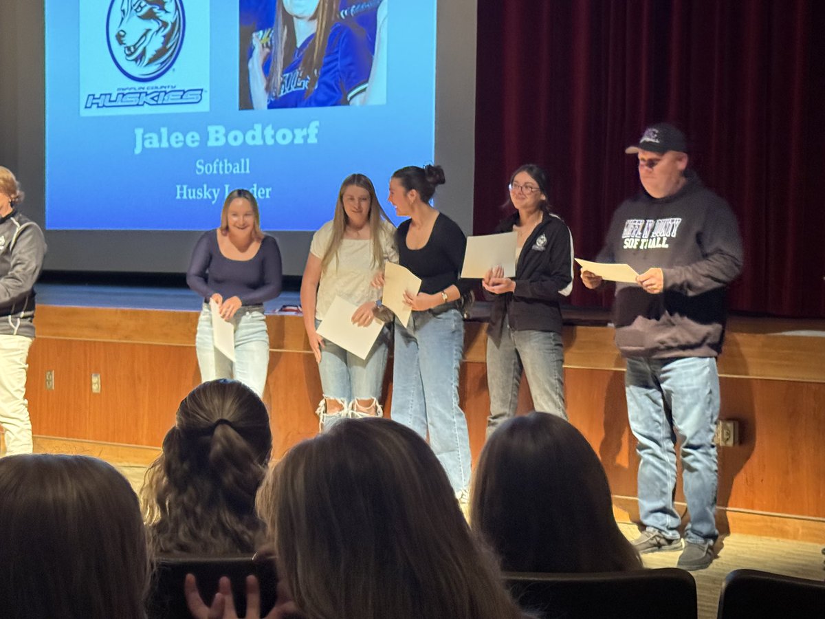 Mifflin County Huskies Softball (@mchuskysoftball) on Twitter photo Candid from the MC Sports Recognition Night. Softball winners were:
Husky Athlete: <a href="/avabaker2026/">Ava Baker 2026</a>
Husky Pride: <a href="/malaina_maxwell/">Malaina Maxwell</a>
Husky Hustle: Carly Dickson
Husky Leader: Jalee Bodtorf
Husky Senior Athlete/Husky Scholar: Riley Hine Candid from the MC Sports Recognition Night. Softball winners were:
Husky Athlete: <a href="/avabaker2026/">Ava Baker 2026</a>
Husky Pride: <a href="/malaina_maxwell/">Malaina Maxwell</a>
Husky Hustle: Carly Dickson
Husky Leader: Jalee Bodtorf
Husky Senior Athlete/Husky Scholar: Riley Hine