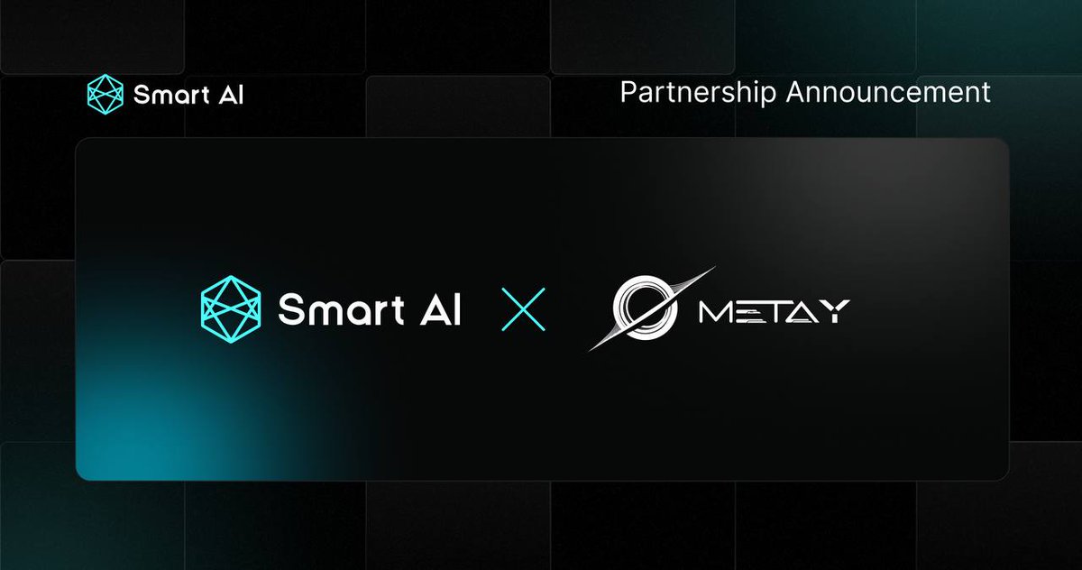SmartAIHQ's tweet photo. 🤝 Excited to partner with @metay_ai !
Smart AI & MetaY are bringing decentralized AI and GPU computing to Web3, making high-performance, affordable AI accessible for all builders.
A new era of Web3 innovation starts now!
#SmartAI #MetaY #Web3 #AI #DePIN https://t.co/5qW4UJAP40