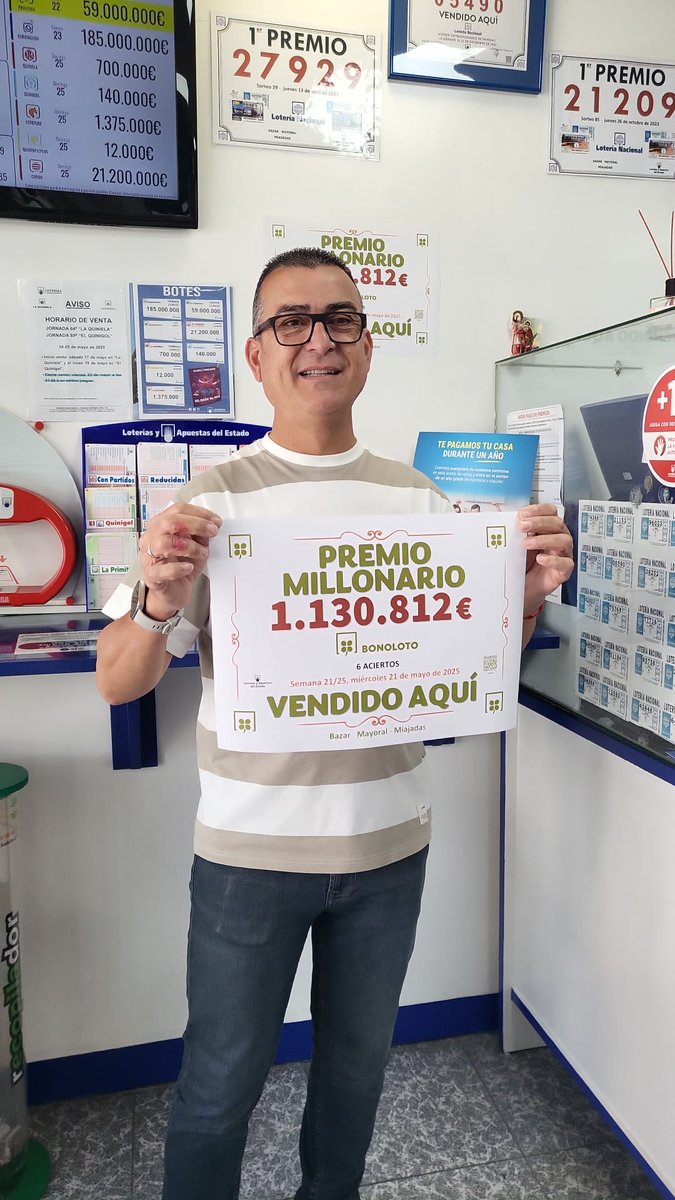 📷LA BONOLOTO DEJA MÁS DE UN MILLÓN DE EUROS EN MIAJADAS
📷📷Aquí te dejamos el podcast de la entrevista que hemos mantenido esta mañana con el gerente de Bazar Mayoral, Neme Parras.
go.ivoox.com/rf/148204766