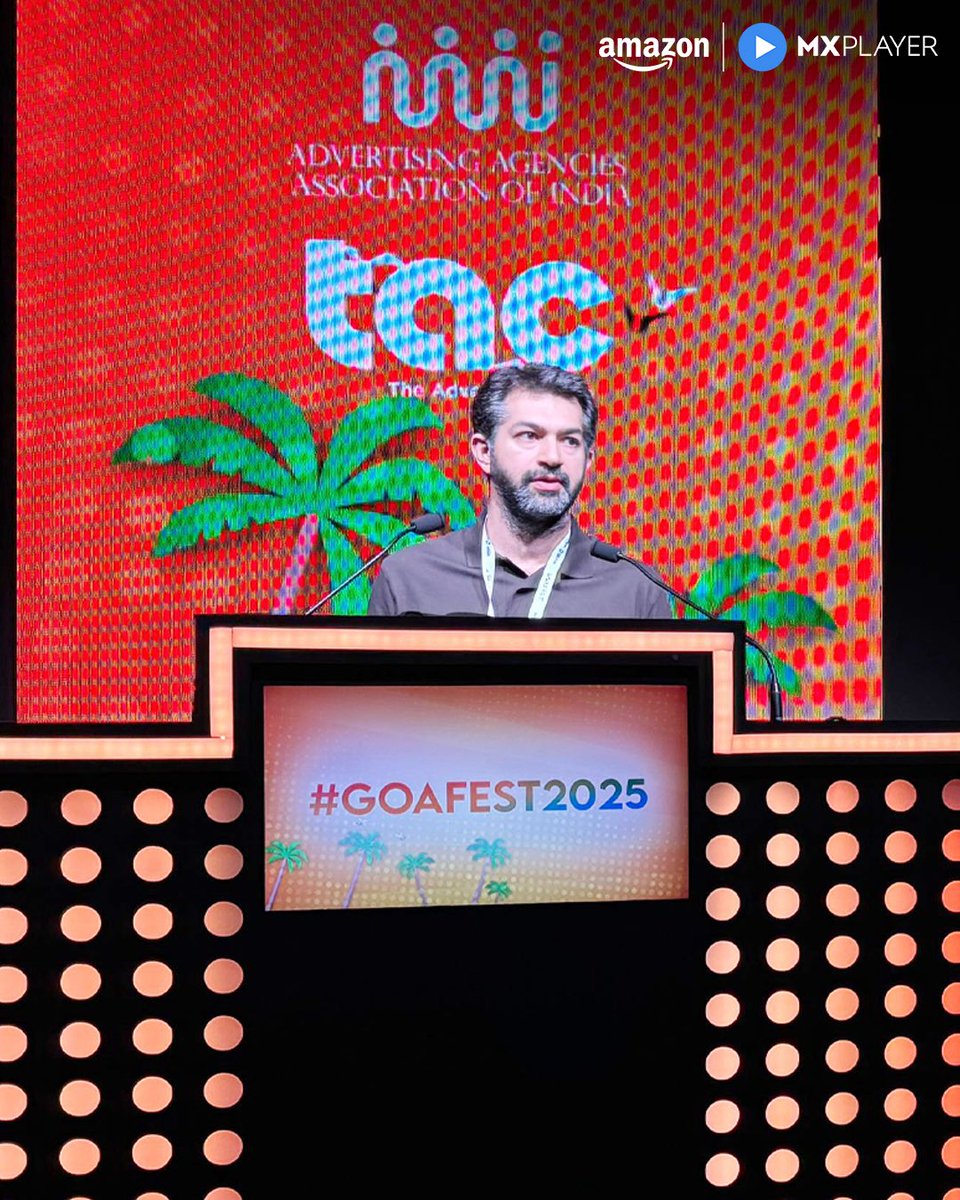 MXbyPrimeVideo's tweet photo. A truly insightful session!
Karan Bedi (Director & Head, Amazon MX Player) took the stage at #Goafest2025, delivering a powerful keynote on how Amazon MX Player is revolutionising advertising. https://t.co/Csuw6xqfGG