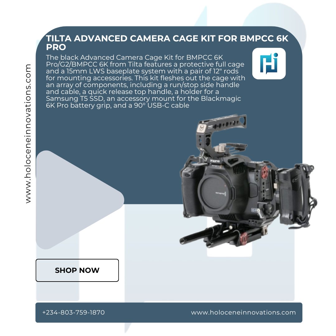 holoceneinnovat's tweet image. Unleash the full potential of your Blackmagic Pocket Cinema Camera 6K Pro! The Tilta Advanced Camera Cage Kit is here to transform your workflow

Click link in bio for more

Call +2348037591870 or +2349167019000 for enquiries 

#tilta #bmpcc6kpro #cameracage #filmmakinggears