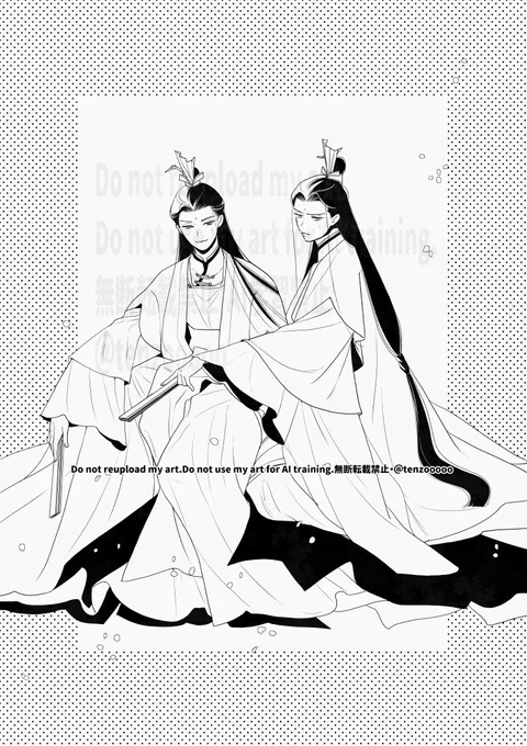 ずっと描いてみたかった繁体字版衣装で沈双子👬🏻 #svsss 