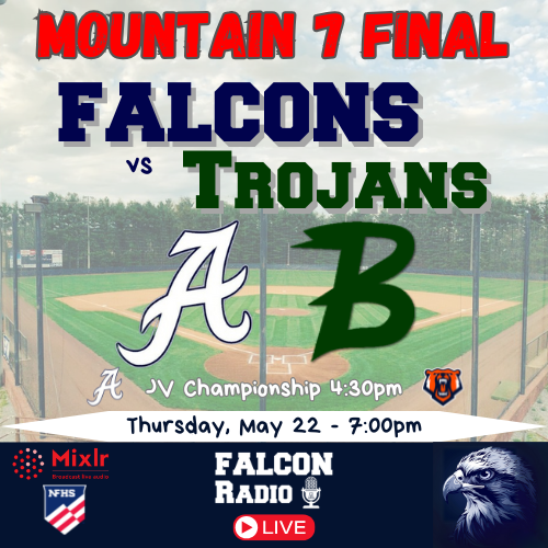 Abingdon Falcon Radio Network (@radioabingdon) on Twitter photo ⚾🏆 M7 Championship
Varsity - <a href="/AtownBSBL/">AHSFalconsBaseball</a> v <a href="/BattleBaseball1/">BattleBaseball ⚾️</a> - 7pm
JV - Abingdon v Union - 430
📌Falcon Park 📆 Thurs 5/22
🎙mixlr: falconradio.mixlr.com
📺 NFHS Network: tinyurl.com/AbingdonNFHS ⚾🏆 M7 Championship
Varsity - <a href="/AtownBSBL/">AHSFalconsBaseball</a> v <a href="/BattleBaseball1/">BattleBaseball ⚾️</a> - 7pm
JV - Abingdon v Union - 430
📌Falcon Park 📆 Thurs 5/22
🎙mixlr: falconradio.mixlr.com
📺 NFHS Network: tinyurl.com/AbingdonNFHS