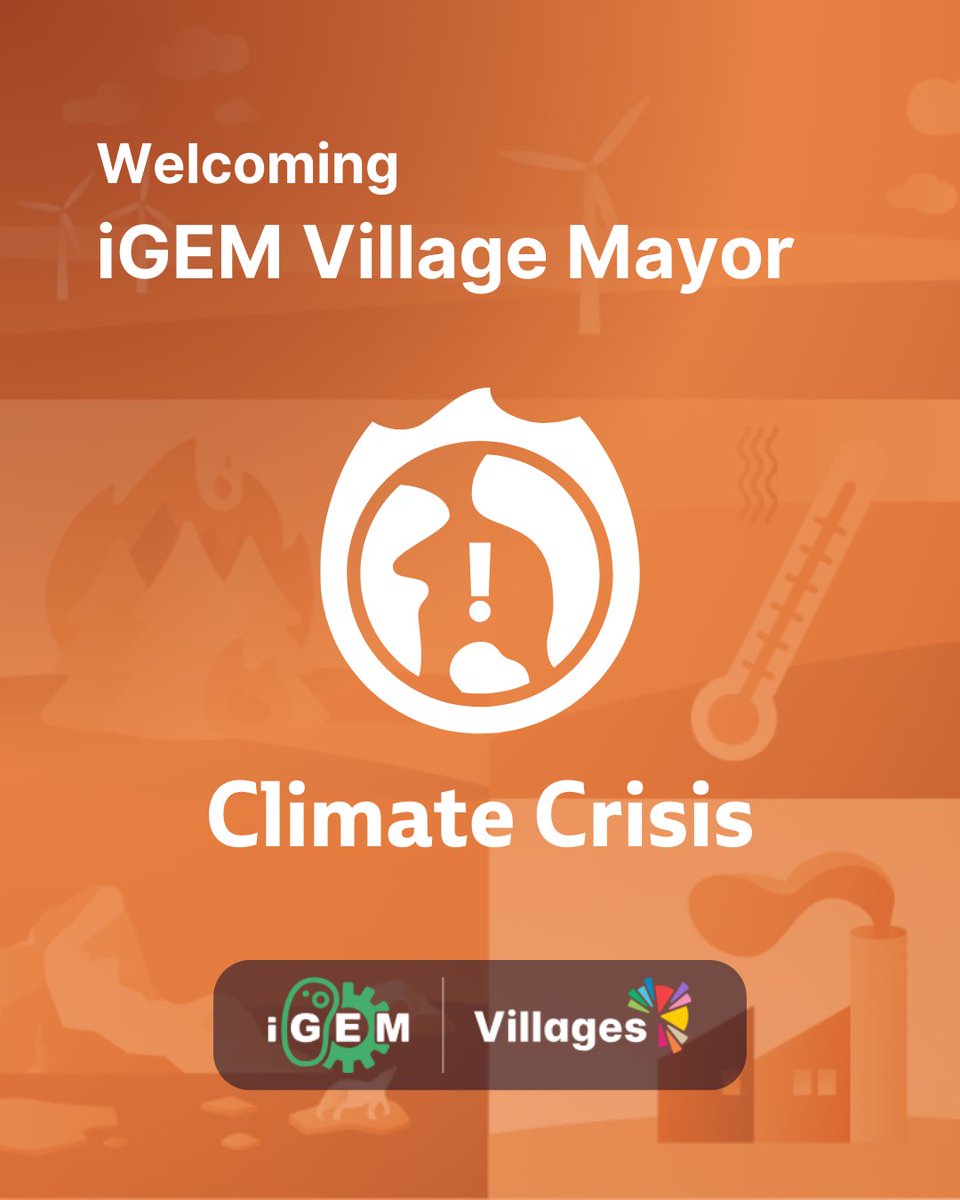 iGEMCommunity's tweet image. Welcoming Hana Abdelzaher as a Mayor of iGEM’s Climate Crisis Village.
This Village brings together our community working on SynBio solutions to tackle the climate crisis and build climate resilience, driven by shared tools, roadmaps and collaboration.
villages.igem.org