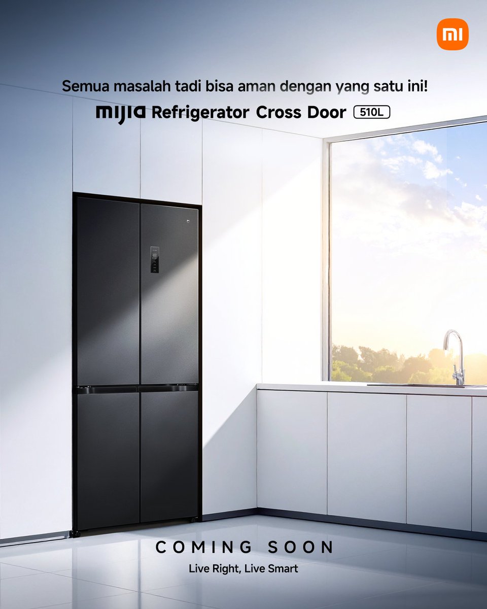 Sering banget kesel gara-gara kulkas di rumah sempit, bau, dan gak dingin? Solusinya harus pake kulkas Xiaomi! 

Mijia Referigerator Cross Door 510L, coming soon! 

Coba komen siapa yang udah gak sabar buat lebih tau tentang kulkas pertamanya Xiaomi satu ini?