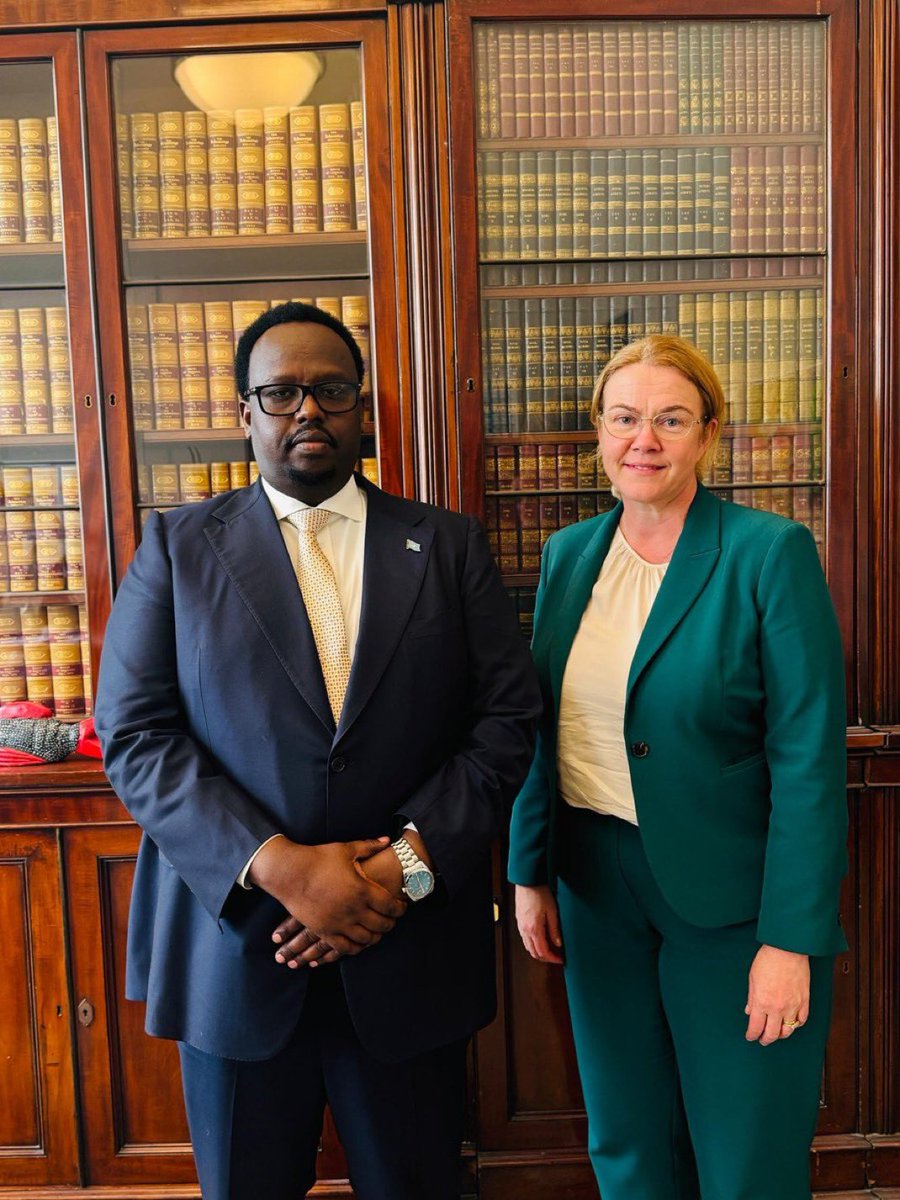 In #London, the Deputy Prime Minister <a href="/SalahJama/">Salah Jama</a> met with <a href="/HarrietLMathews/">Harriet Mathews</a>, Director General for Africa and the Americas <a href="/FCDOGovUK/">Foreign, Commonwealth & Development Office</a>, to discuss Somalia–UK relations. They focused on AUSSOM, security, political progress, and the importance of sustaining recent gains. The UK
