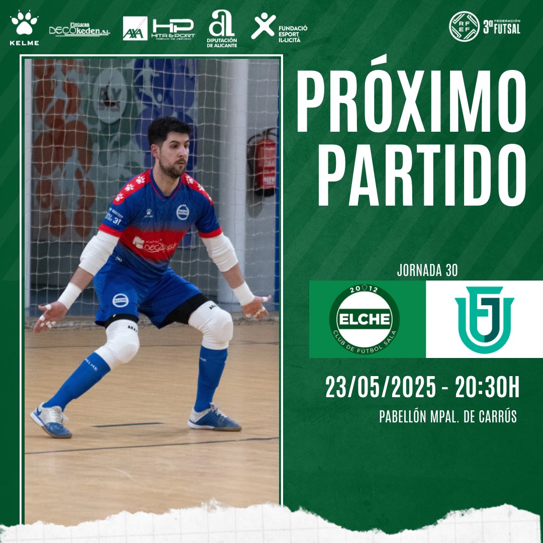 Elche C.F. Sala Decokeden Pintores (@elchecfsala) on Twitter photo 🏆 𝗧𝗲𝗿𝗰𝗲𝗿𝗮 𝗗𝗶𝘃𝗶𝘀𝗶𝗼́𝗻 / Jornada 3️⃣0️⃣
🆚 <a href="/Joventutdelx/">Joventut d'Elx FS💚⚽️</a>
🗓️ Viernes 23.05.25
⏰ 20:30 h.
🏟️ Pabellón Mpal. de Carrús
#ElcheCFS💚🤍 #terceradivisionfutsal #ffcv 🏆 𝗧𝗲𝗿𝗰𝗲𝗿𝗮 𝗗𝗶𝘃𝗶𝘀𝗶𝗼́𝗻 / Jornada 3️⃣0️⃣
🆚 <a href="/Joventutdelx/">Joventut d'Elx FS💚⚽️</a>
🗓️ Viernes 23.05.25
⏰ 20:30 h.
🏟️ Pabellón Mpal. de Carrús
#ElcheCFS💚🤍 #terceradivisionfutsal #ffcv