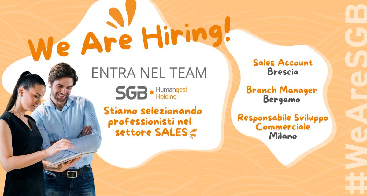 😎Vuoi un lavoro all’altezza delle tue ambizioni? 
Siamo alla ricerca di professionisti determinati per coprire le posizioni di: 
 💼Sales Account - Brescia 
 💼Branch Manager - Bergamo 
 💼Responsabile Sviluppo Commerciale - Milano
  
Entra nel team SGB!👉sgbholding.it/entra-nel-team…
