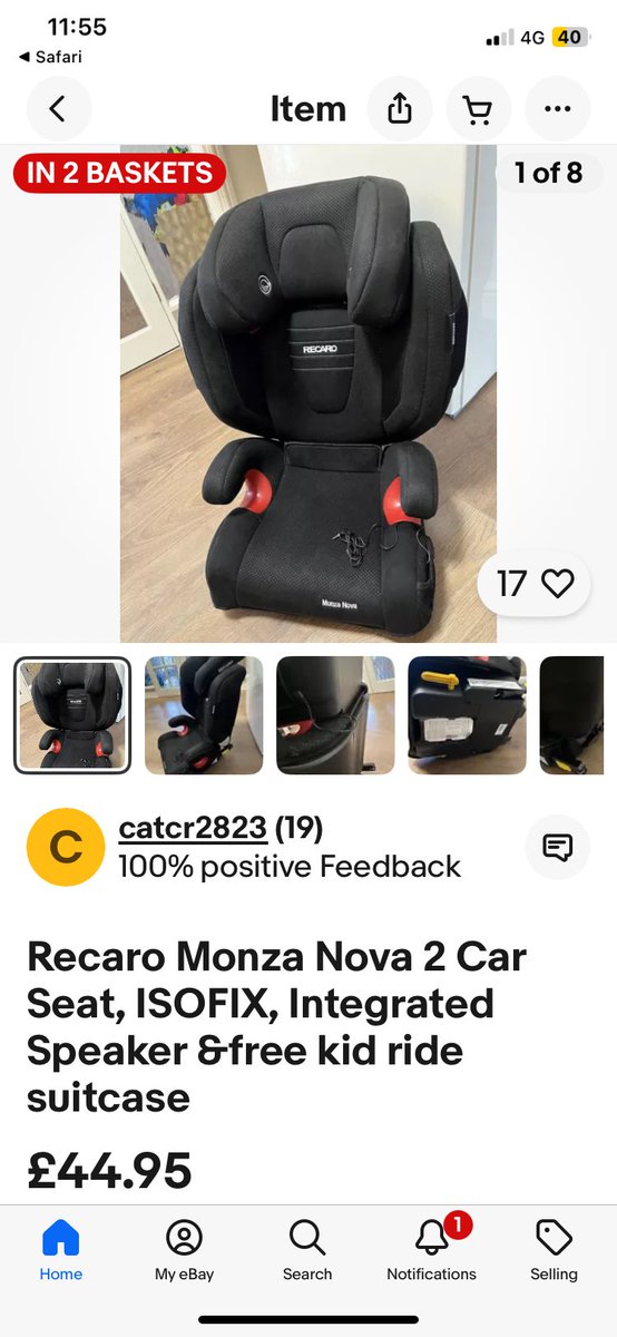 Cadair 4+ oed
RECARO Monza Nova

Glan a thaclus
Tebyg i hon ar ebay

Clean and tidy
Similar item on ebay
