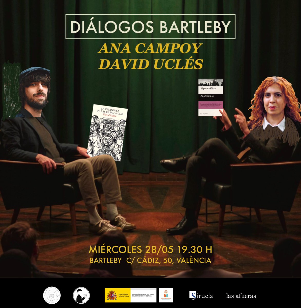 Librería Bartleby (@libbartleby) on Twitter photo 💥El próximo miércoles 28 de mayo (19.30 h) reunimos a Ana Campoy y <a href="/daviducles_/">David Uclés</a> para charlar sobre sus (increíbles) novelas 𝑬𝒍 𝒑𝒂𝒓𝒂𝒄𝒂𝒊𝒅𝒊𝒔𝒕𝒂 (<a href="/las_afueras/">las afueras</a>) y 𝑳𝒂 𝒑𝒆𝒏í𝒏𝒔𝒖𝒍𝒂 𝒅𝒆 𝒍𝒂𝒔 𝒄𝒂𝒔𝒂𝒔 𝒗𝒂𝒄í𝒂𝒔 (<a href="/edicionesiruela/">Siruela</a>) + 💥El próximo miércoles 28 de mayo (19.30 h) reunimos a Ana Campoy y <a href="/daviducles_/">David Uclés</a> para charlar sobre sus (increíbles) novelas 𝑬𝒍 𝒑𝒂𝒓𝒂𝒄𝒂𝒊𝒅𝒊𝒔𝒕𝒂 (<a href="/las_afueras/">las afueras</a>) y 𝑳𝒂 𝒑𝒆𝒏í𝒏𝒔𝒖𝒍𝒂 𝒅𝒆 𝒍𝒂𝒔 𝒄𝒂𝒔𝒂𝒔 𝒗𝒂𝒄í𝒂𝒔 (<a href="/edicionesiruela/">Siruela</a>) +