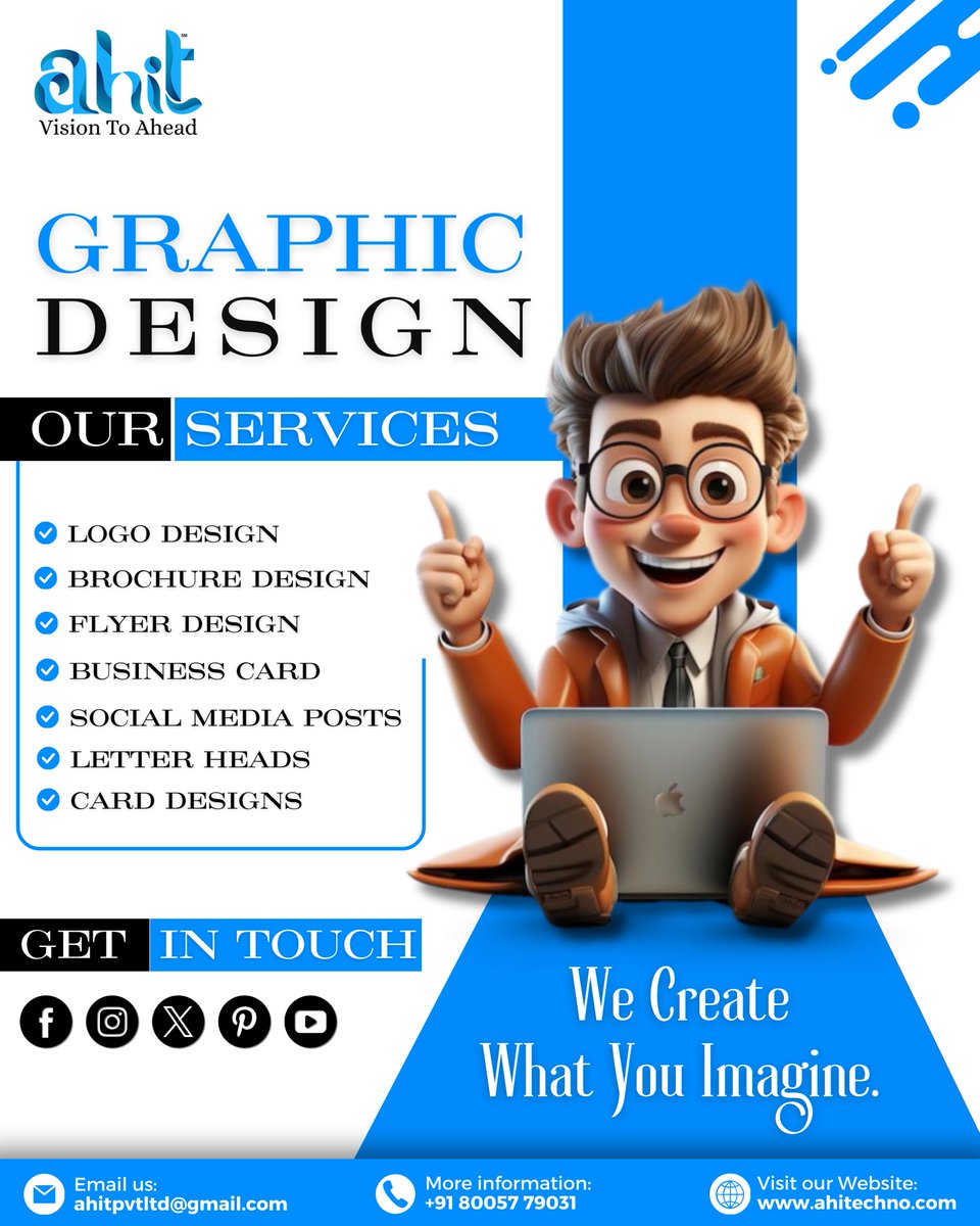 AHIT (@ah_infotech) on Twitter photo 🎨 Transform Your Ideas into Stunning Designs!
🌐 Visit: ahitechno.com
📩 Email: ahitpvtltd@gmail.com
📞 Call/WhatsApp: +91 80057 79031
#AHIT #graphicdesign #creativestudio #logodesign #socialmediadesign #brandingsolutions #flyerdesign #businesscarddesign #designagency 🎨 Transform Your Ideas into Stunning Designs!
🌐 Visit: ahitechno.com
📩 Email: ahitpvtltd@gmail.com
📞 Call/WhatsApp: +91 80057 79031
#AHIT #graphicdesign #creativestudio #logodesign #socialmediadesign #brandingsolutions #flyerdesign #businesscarddesign #designagency