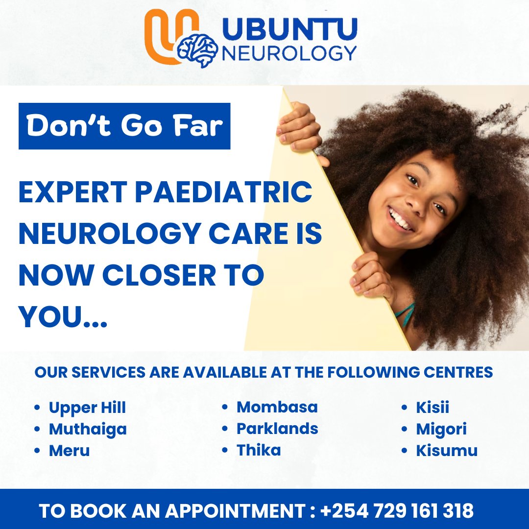 We are bringing care, everywhere you need us. 
Talk to us on 0729161318 Today!
#NeurologyServices 
#BrainHealth