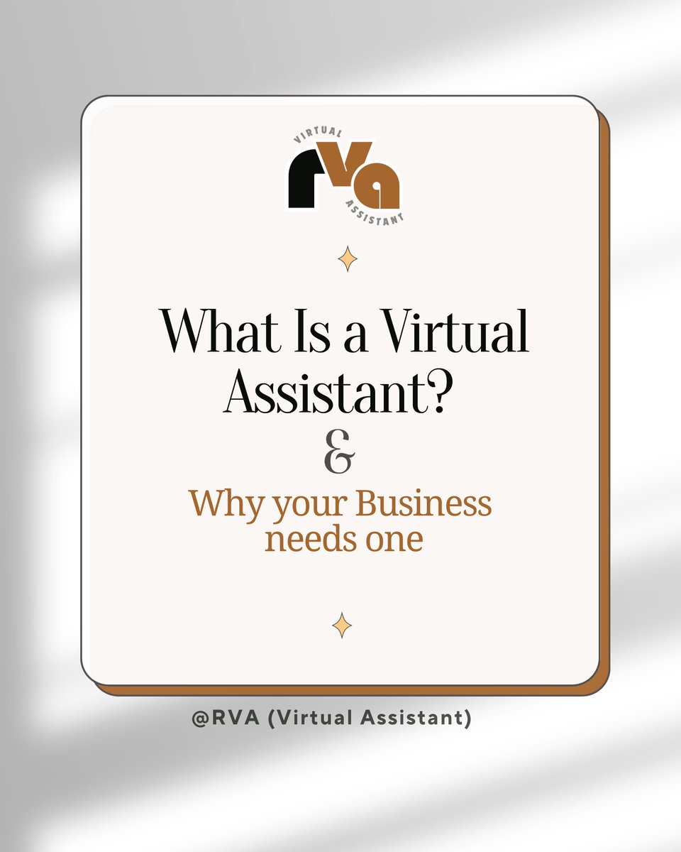 RheaL39164's tweet photo. A 𝐕𝐢𝐫𝐭𝐮𝐚𝐥 𝐀𝐬𝐬𝐢𝐬𝐭𝐚��𝐭 (VA) is a remote professional who helps with the behind-the-scenes tasks that keep your business running — from admin support and customer service to tech systems, content creation, and more. https://t.co/wOCV3XF3Da