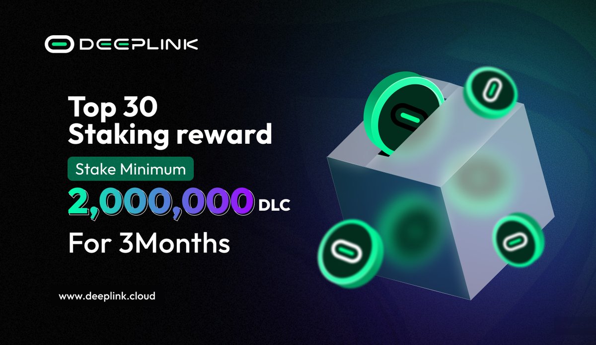 DeepLinkGlobal's tweet image. 🎮 Stake DLC, Earn Leader-board rewards!

Join the DeepLink Top 30 leader-board by staking DLC for 3 months — get up to inital 30% APY + exclusive Cloud Gaming rewards!

🏆 Top 30 = Software NFTs, Mining Nodes, Cloud Game Time, Airdrops &amp;amp; more!

Learn more 👉…