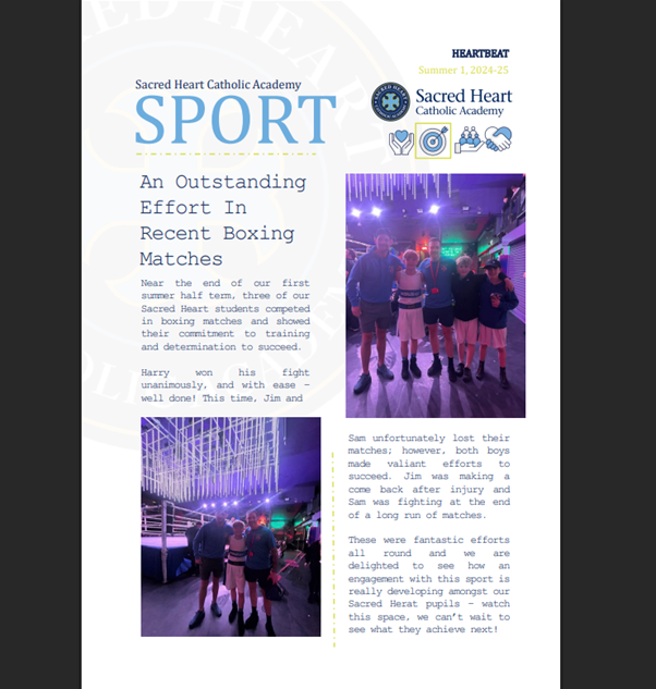 💙💛Find out about the wonderful things going on at Sacred Heart in our latest #newsletter: sacredheartcatholicacademy.org/News/Newslette…

"Thank you for another remarkable term... Our academy continues to thrive as a place of learning, service, and character. " Mr O'Hagan, Headteacher

#ToBeMore