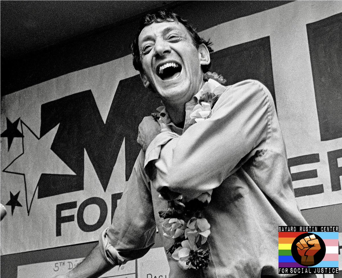 Bayard Rustin Center for Social Justice (@rustincenter) on Twitter photo “Hope will never be silent”
Celebrate Harvey Milk today by bein' loud & proud
Of how you identify
Of who you love
Of who you are!
Our friend would have been 95 this #HarveyMilkDay
In his name & in his honor let us love each other that much more 🏳️🌈🏳️⚧️
<a href="/HMilkFoundation/">HarveyMilkFoundation</a> <a href="/StuartMilk/">Stuart Milk</a> “Hope will never be silent”
Celebrate Harvey Milk today by bein' loud & proud
Of how you identify
Of who you love
Of who you are!
Our friend would have been 95 this #HarveyMilkDay
In his name & in his honor let us love each other that much more 🏳️🌈🏳️⚧️
<a href="/HMilkFoundation/">HarveyMilkFoundation</a> <a href="/StuartMilk/">Stuart Milk</a>