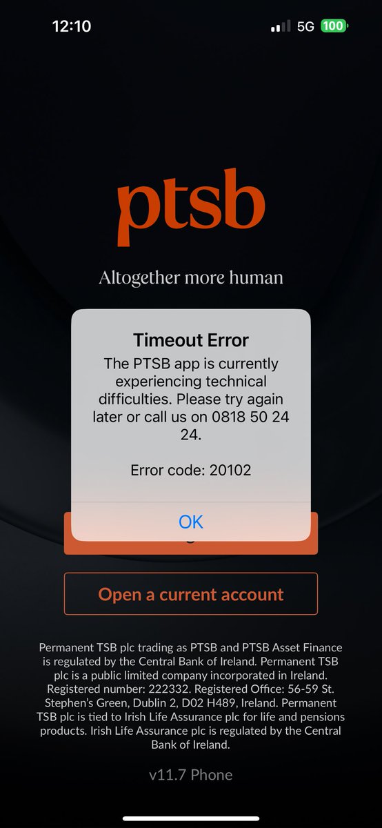 Royaleimp's tweet photo. @AskPTSB your app is down again. https://t.co/hKyIkwG1TD