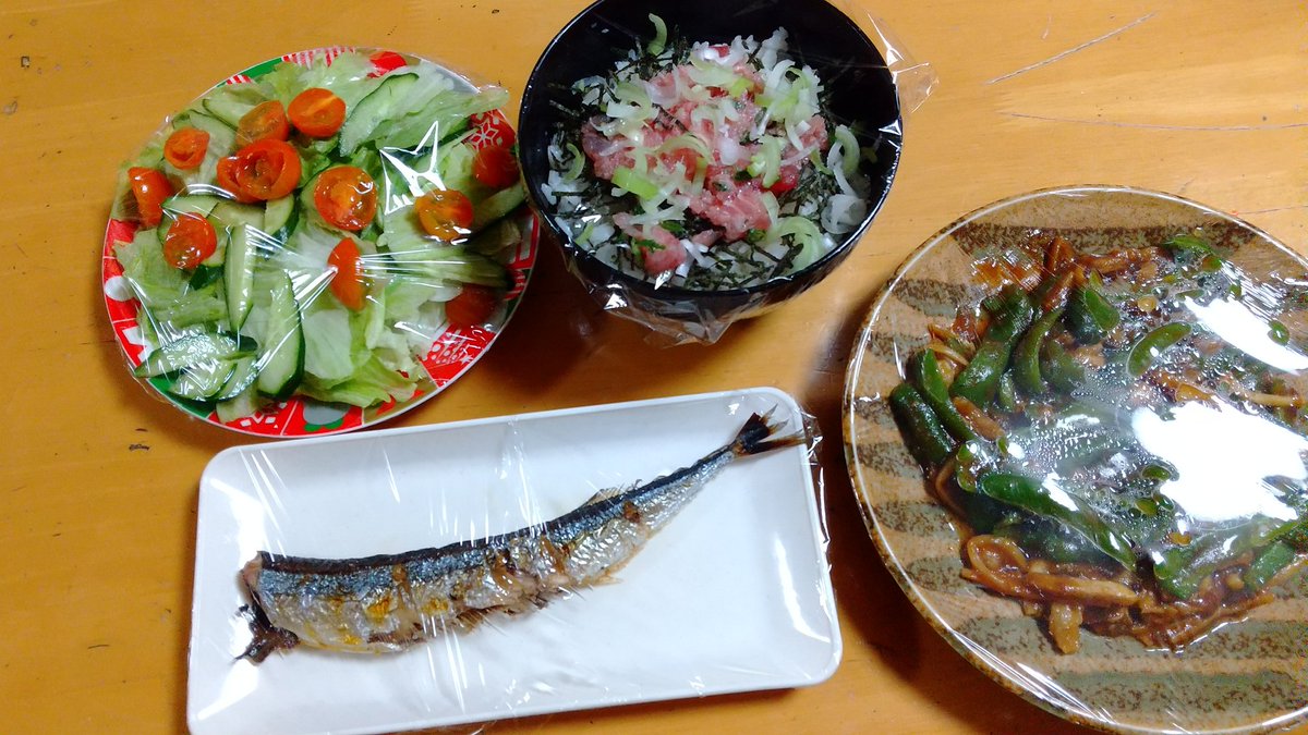 今日のつまみとご飯適当です😅