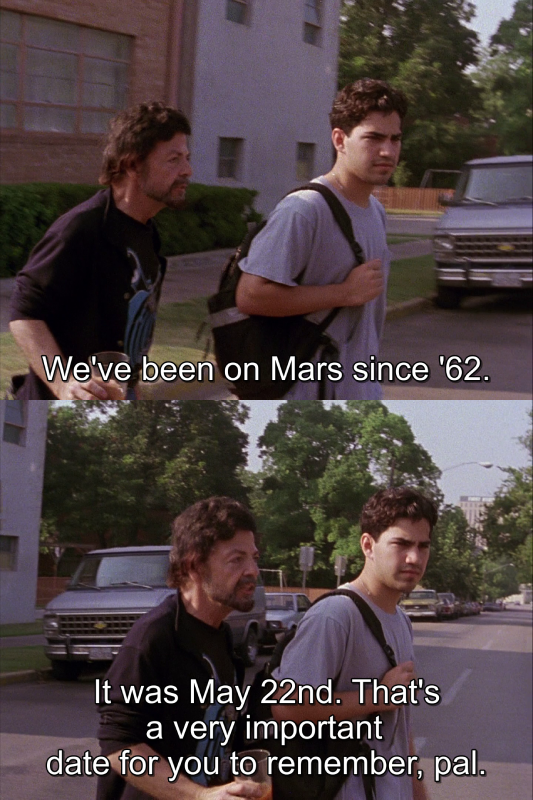 May 22nd 1962 - A UFO buff insists Nasa landed on Mars, after landing on the moon in the '50s.

📽️📅 Slacker (1991)