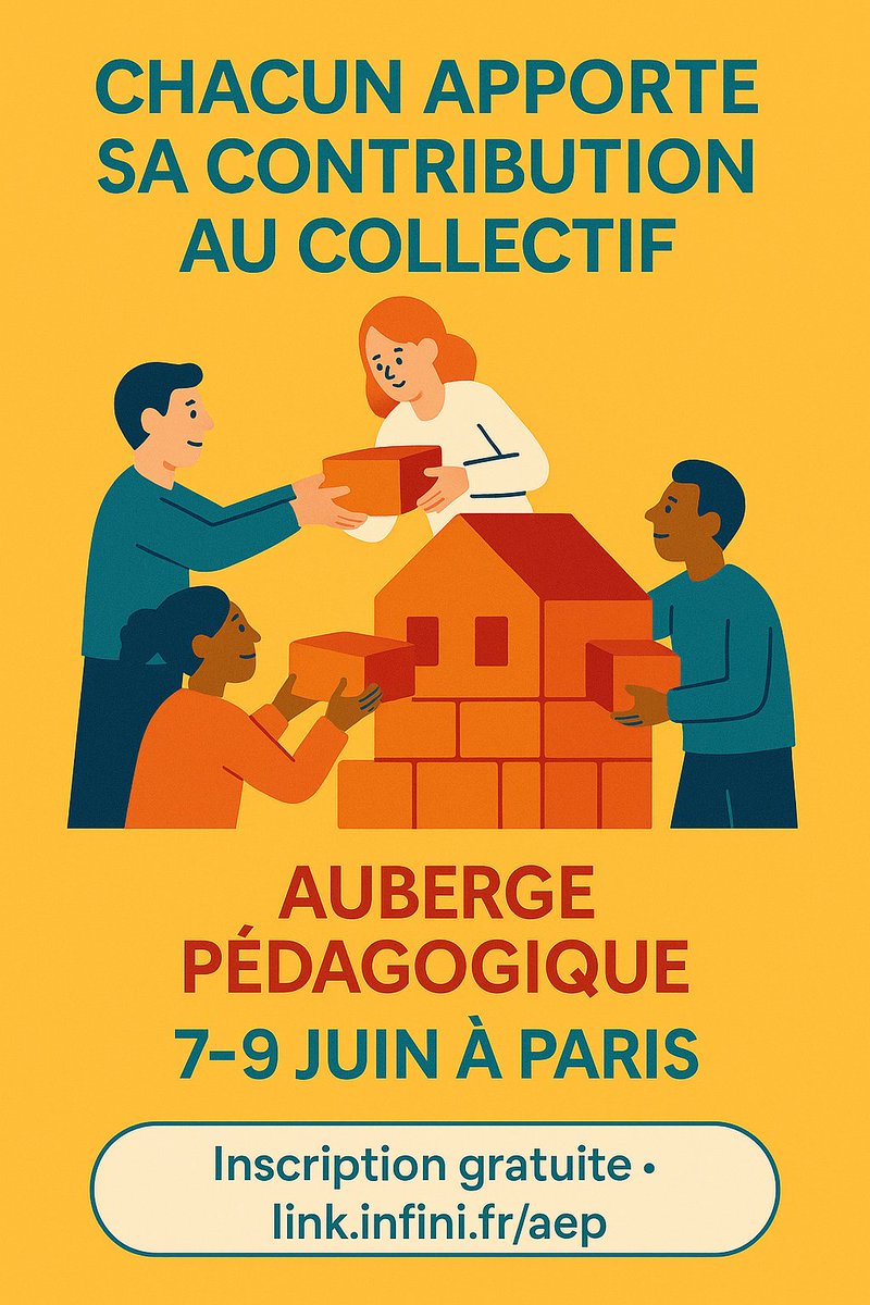📣 Enseignants-enseignantes, formateurs-formatrices, curieux de pédagogie…  Venez comme vous êtes !

À l’Auberge, on cuisine les idées ensemble.

🍲 7-9 juin à Paris – link.infini.fr/aep