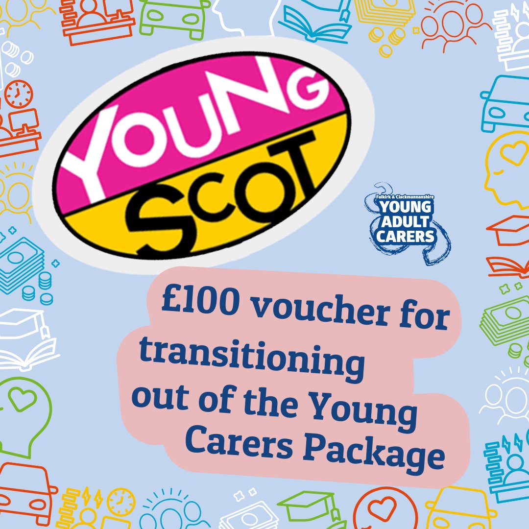 Young Adult Carers - Falkirk & Clacks (@yac_fccc) on Twitter photo 🏴<a href="/YoungScot/">Young Scot</a> are offering a £100 voucher to all young carers aged 18 years old who will be transitioning out of the young carers package.
💲To access the voucher you have to be a member of the young carers package with your Young Scot Card.
📲young.scot/get-informed/y… 🏴<a href="/YoungScot/">Young Scot</a> are offering a £100 voucher to all young carers aged 18 years old who will be transitioning out of the young carers package.
💲To access the voucher you have to be a member of the young carers package with your Young Scot Card.
📲young.scot/get-informed/y…