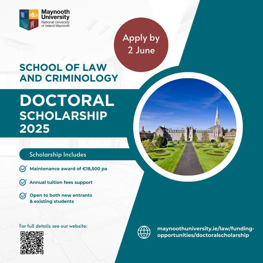 Deadline Alert!

Applications for the School of Law and Criminology Doctoral Scholarship 2025 will close on Monday 2, June

For full details see: tinyurl.com/bdd34499