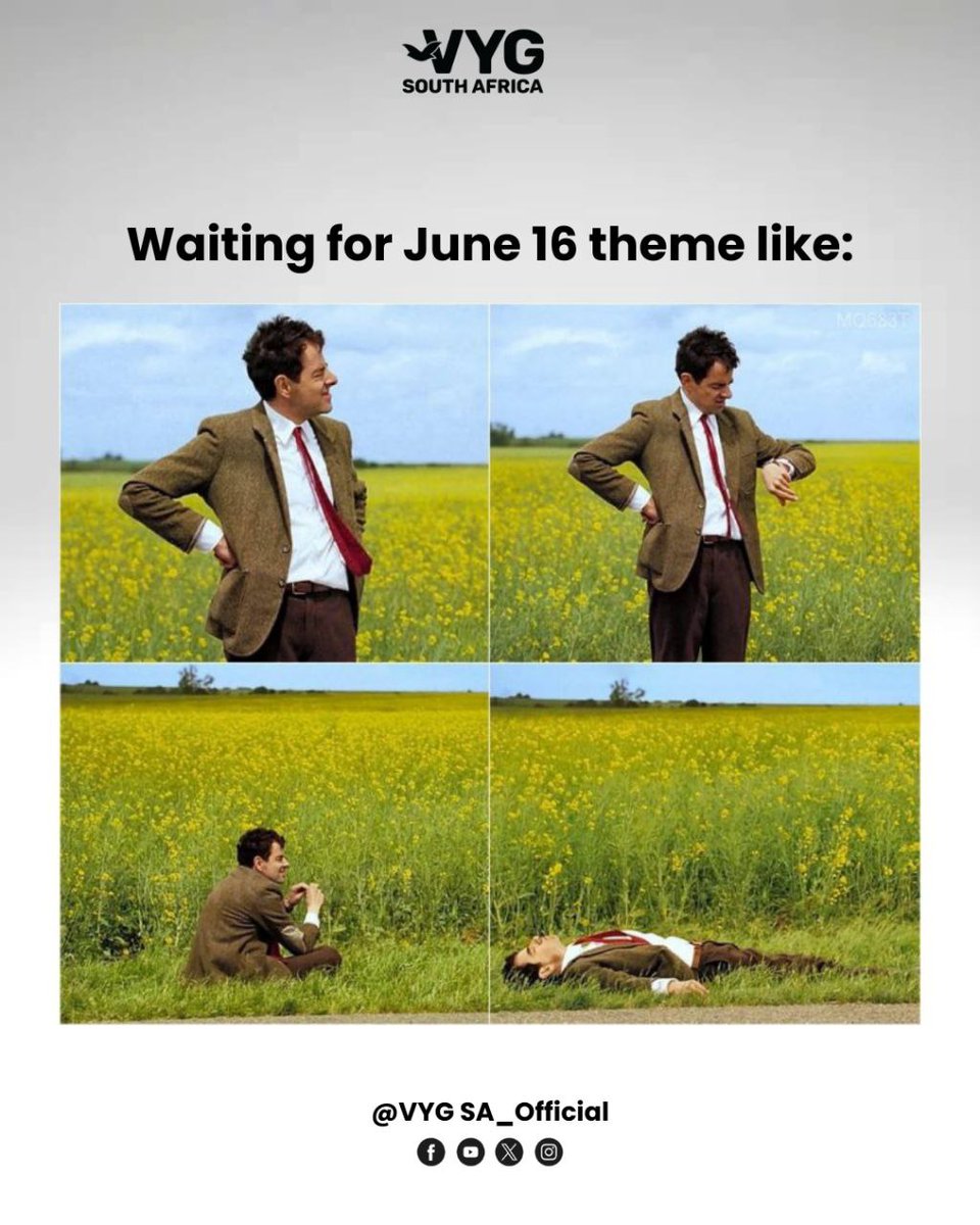 vygsa_official's tweet photo. Me refreshing my feed every 5 minutes 😢... just waiting for the VYG to drop the theme already!🥵 June 16 is calling!🥳🥳
#VYGSouthAfrica #J16 #Meme2025 #June #YouthDay #VYGFam #ComingSoon #Waitting #Time #LetsGoVYG https://t.co/ZNHNszS4Oj