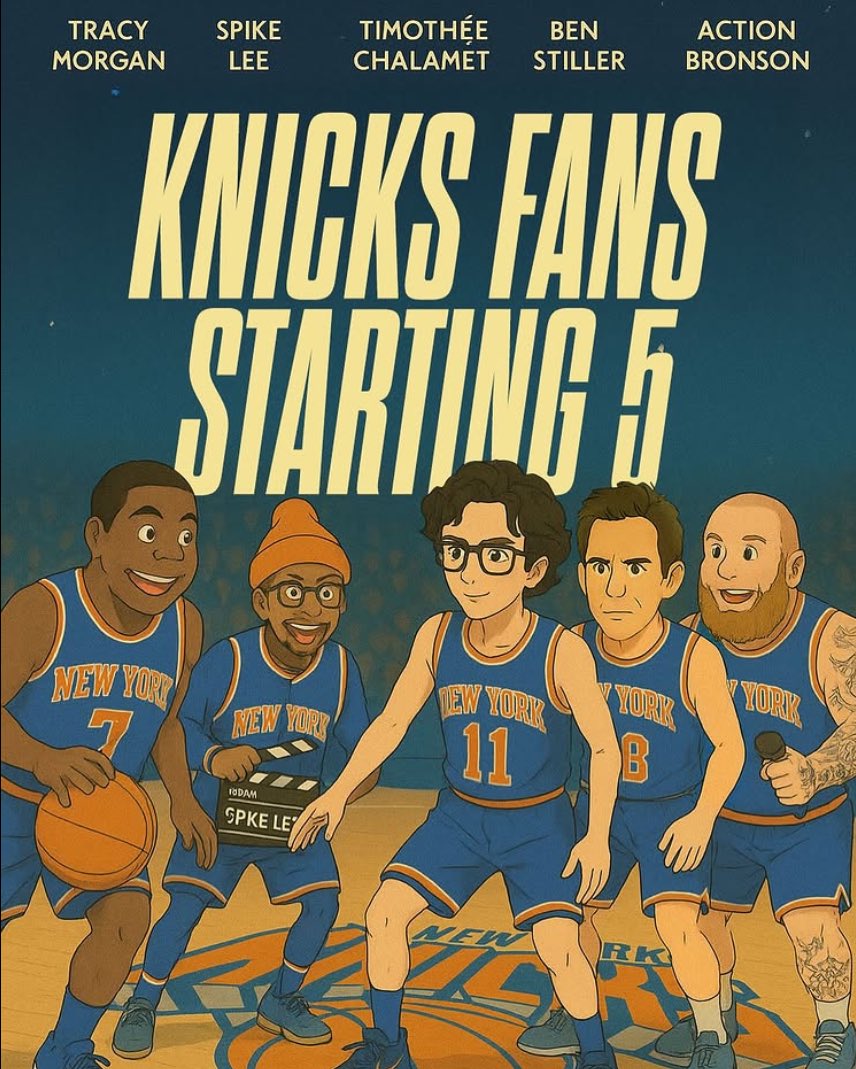 choupistick's tweet image. “When you play the Knicks at MSG, you&apos;re also playing against Celebrity Row”

#TracyMorgan
#SpikeLee 
#TimothéeChalamet 
#BenStiller
#ActionBronson 
cc #sportingnews IG
