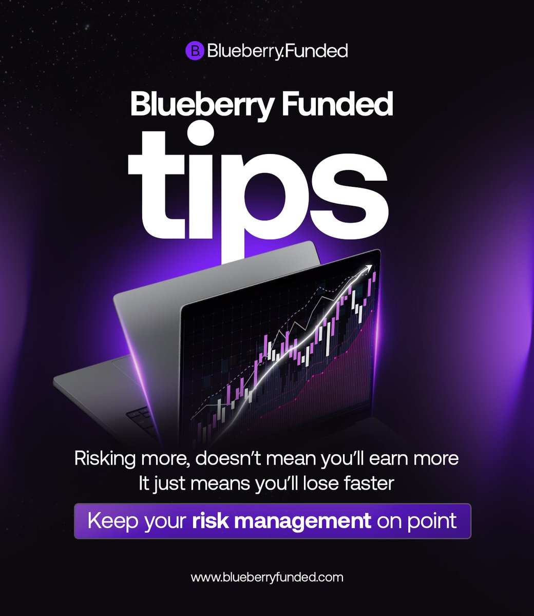 💡Blueberry Funded tip of the day 👇🏽

Risking more won’t get you far as it can prevail into losing a lot and therefore into emotional rollercoaster. 

Consistency matters, brick by brick, step by step!

Go slow &amp; go far 🫐💜